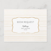 赤ちゃんシャワー予約リクエストカード、白金ゴールド インビテーションポストカード (裏面)