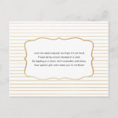 赤ちゃんシャワー予約リクエストカード、白金ゴールド インビテーションポストカード (正面)