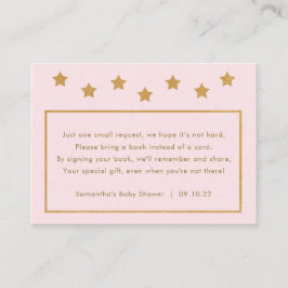 赤ちゃんシャワー予約リクエスト、赤面ピンクの金ゴールド星 エンクロージャーカード