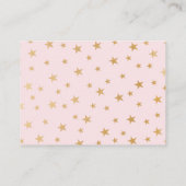 赤ちゃんシャワー予約リクエスト、赤面ピンクの金ゴールド星 エンクロージャーカード (裏面)