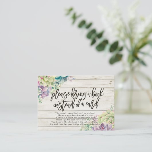 赤ちゃんシャワー代わりに本を持ってきてね エンクロージャーカード (スタンド正面)