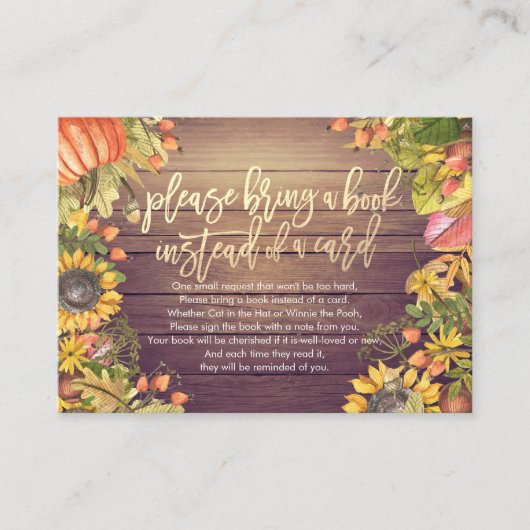 赤ちゃんシャワー代わりに本を持ってきてね エンクロージャーカード (正面)