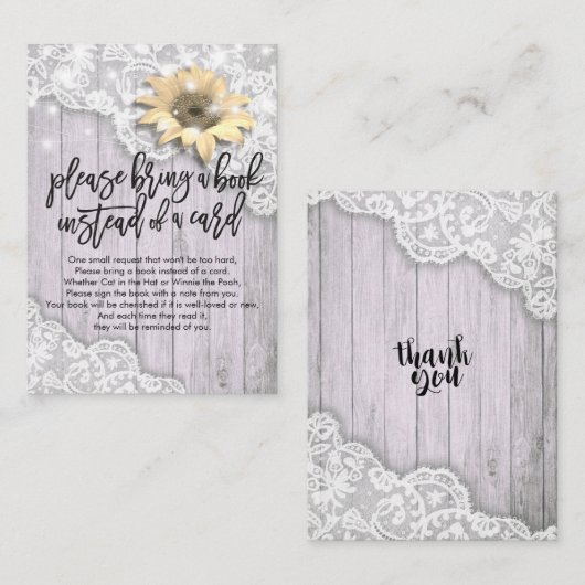 赤ちゃんシャワー代わりに本を持ってきてね エンクロージャーカード (正面/裏面)