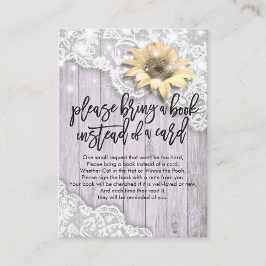 赤ちゃんシャワー代わりに本を持ってきてね エンクロージャーカード (正面)