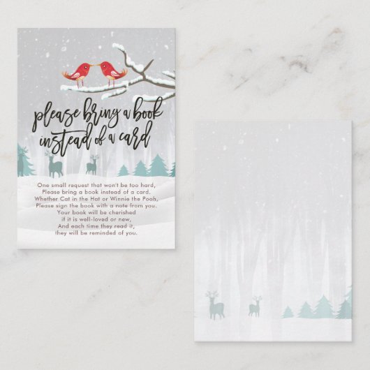 赤ちゃんシャワー代わりに本を持ってきてね エンクロージャーカード (正面/裏面)