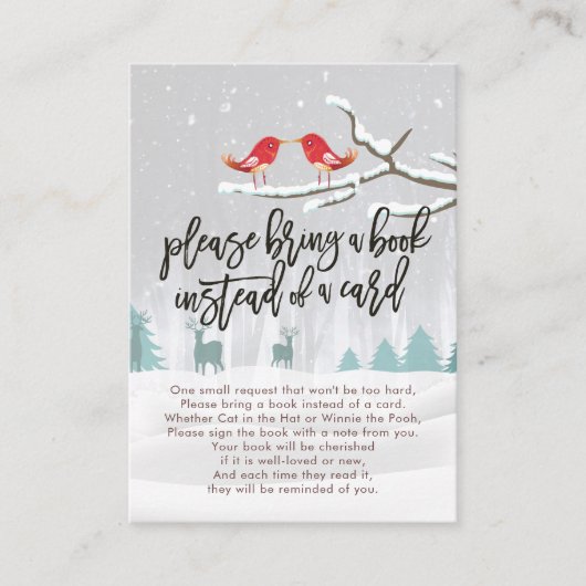 赤ちゃんシャワー代わりに本を持ってきてね エンクロージャーカード (正面)