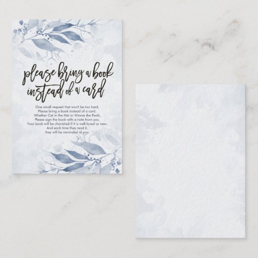 赤ちゃんシャワー代わりに本を持ってきてね エンクロージャーカード (正面/裏面)
