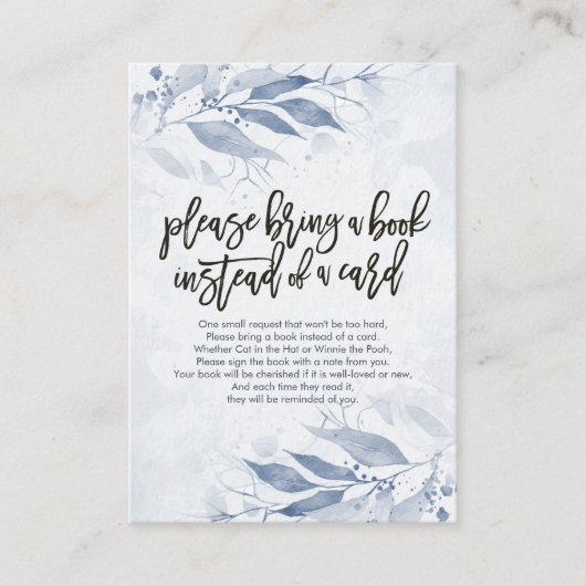 赤ちゃんシャワー代わりに本を持ってきてね エンクロージャーカード (正面)