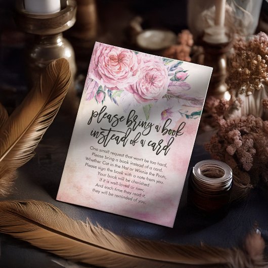 赤ちゃんシャワー代わりに本を持ってきてね エンクロージャーカード