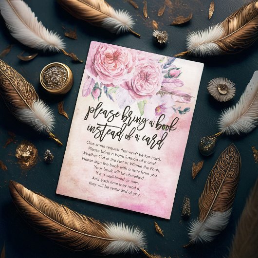 赤ちゃんシャワー代わりに本を持ってきてね エンクロージャーカード