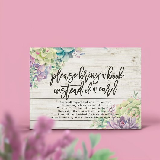 赤ちゃんシャワー代わりに本を持ってきてね エンクロージャーカード