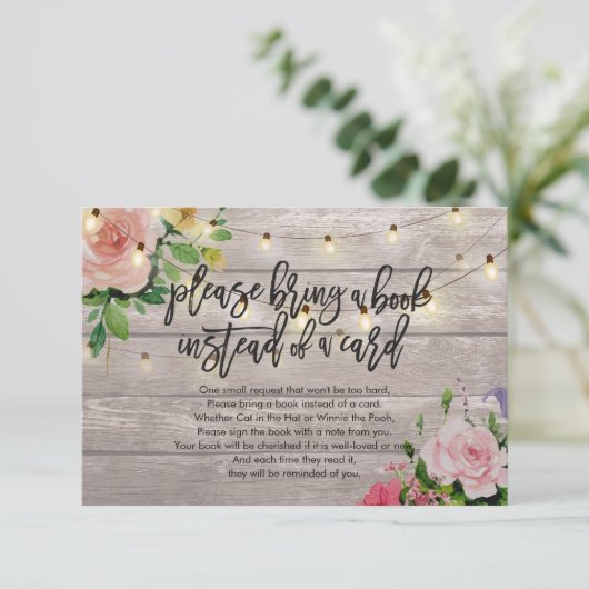 赤ちゃんシャワー代わりに本を持ってきてね 招待状 (スタンド正面)