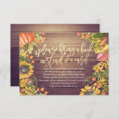 赤ちゃんシャワー代わりに本を持ってきてね 招待状 (正面/裏面)