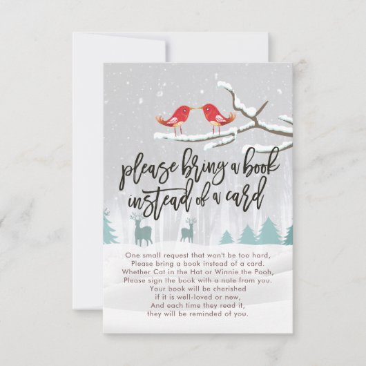 赤ちゃんシャワー代わりに本を持ってきてね 招待状 (正面)