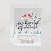 赤ちゃんシャワー代わりに本を持ってきてね 招待状 (正面/裏面)