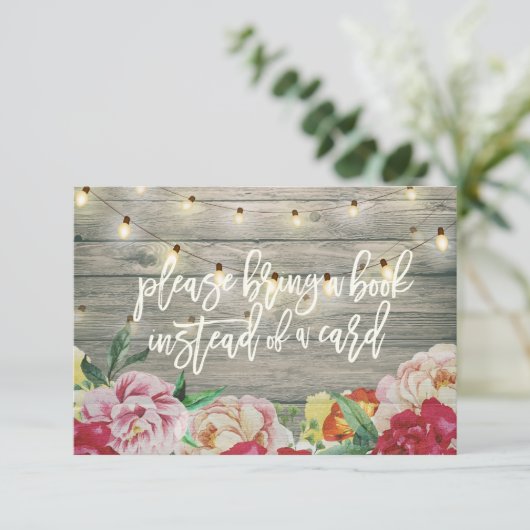 赤ちゃんシャワー代わりに本を持ってきてね 招待状 (スタンド正面)