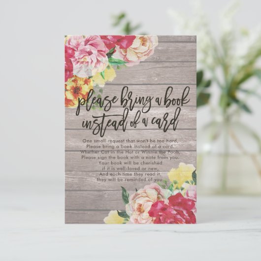 赤ちゃんシャワー代わりに本を持ってきてね 招待状 (スタンド正面)