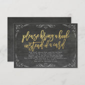 赤ちゃんシャワー代わりに本を持ってきてね 招待状 (正面/裏面)