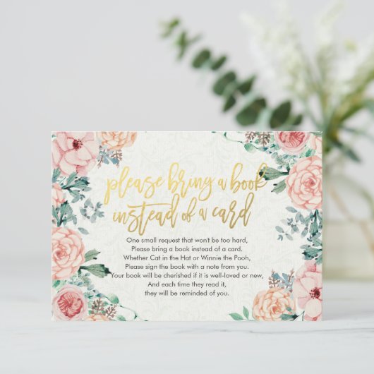 赤ちゃんシャワー代わりに本を持ってきてね 招待状 (スタンド正面)