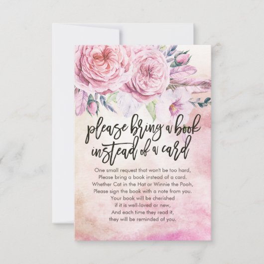 赤ちゃんシャワー代わりに本を持ってきてね 招待状 (正面)