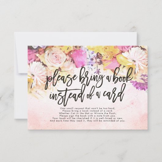 赤ちゃんシャワー代わりに本を持ってきてね 招待状 (正面)