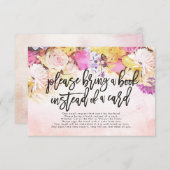 赤ちゃんシャワー代わりに本を持ってきてね 招待状 (正面/裏面)