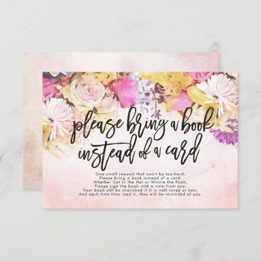 赤ちゃんシャワー代わりに本を持ってきてね 招待状 (正面/裏面)