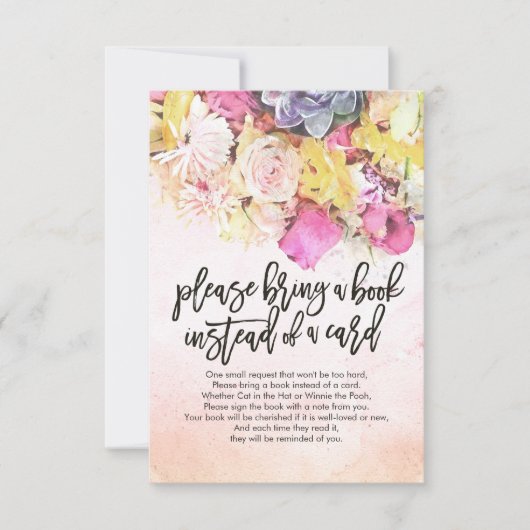 赤ちゃんシャワー代わりに本を持ってきてね 招待状 (正面)