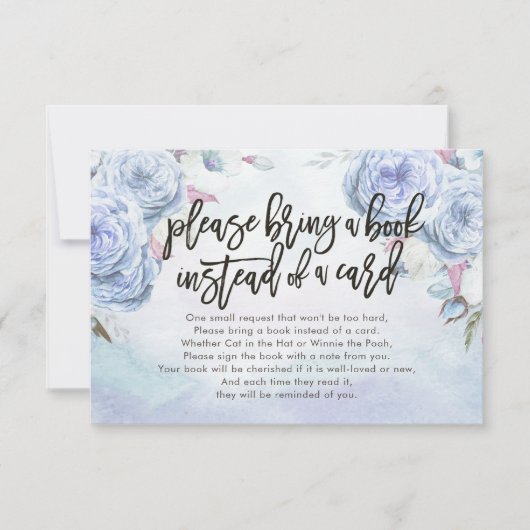 赤ちゃんシャワー代わりに本を持ってきてね 招待状 (正面)