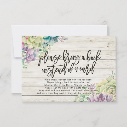 赤ちゃんシャワー代わりに本を持ってきてね 招待状 (正面)