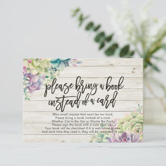 赤ちゃんシャワー代わりに本を持ってきてね 招待状 (スタンド正面)