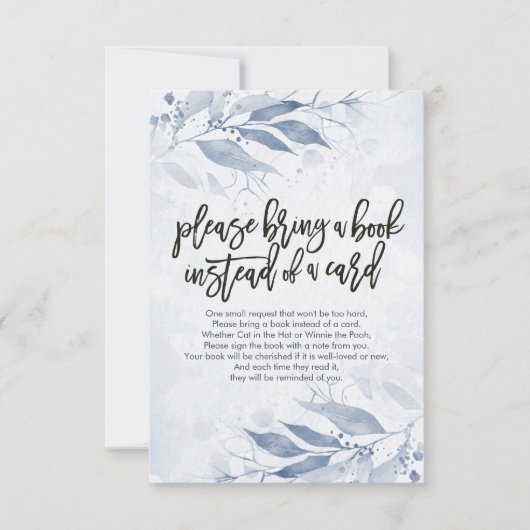 赤ちゃんシャワー代わりに本を持ってきてね 招待状 (正面)