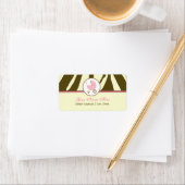 赤ちゃんシャワー住所 シール – 茶色ゼブラプリントピンク (インサイチュ)