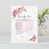 赤ちゃんシャワー価格ゲームかぼちゃの花模様 招待状 (スタンド正面)