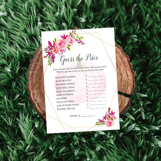 赤ちゃんシャワー価格ゲームかぼちゃの花模様 招待状