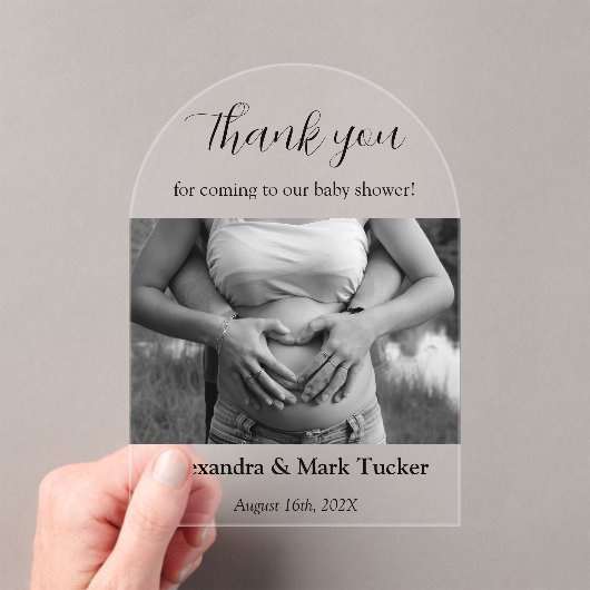 赤ちゃんシャワー写真 アクリル招待状 (インサイチュ (ポータブル))