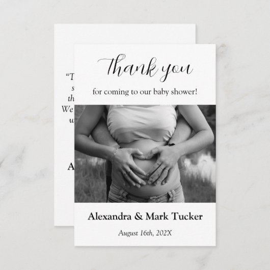 赤ちゃんシャワー写真 サンキューカード (正面/裏面)