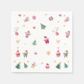 赤ちゃんシャワー冬のクリスマス スタンダードカクテルナプキン (正面)