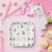 赤ちゃんシャワー冬の緑 ペーパープレート (パーティー)