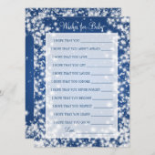 赤ちゃんシャワー冬の輝く青の願い アドバイスカード (正面/裏面)