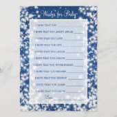 赤ちゃんシャワー冬の輝く青の願い アドバイスカード (正面)