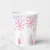 赤ちゃんシャワー冬の途中の小さなスノーフレーク 紙コップ (右)