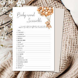 赤ちゃんシャワー単語スクランブルゲームを心待ち