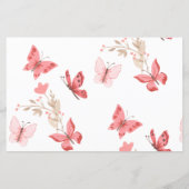 赤ちゃんシャワー単語スクランブルゲームピンク蝶 (裏面)