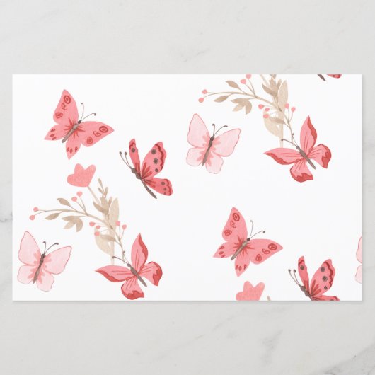 赤ちゃんシャワー単語スクランブルゲームピンク蝶 (裏面)