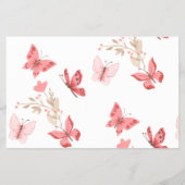 赤ちゃんシャワー単語スクランブルゲームピンク蝶 チラシ (裏面)