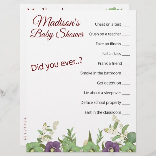 赤ちゃんシャワー単語検索ゲーム🍼おもしろい&かわいいパズル (正面/裏面)