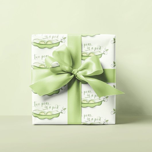 赤ちゃんシャワー双子2匹のエンドウ豆 ラッピングペーパーシート