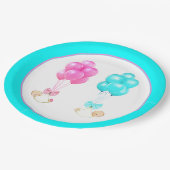 赤ちゃんシャワー双子 ペーパープレート (アングル)