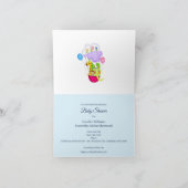 赤ちゃんシャワー可愛いおもちゃの列車男の子の桑井 招待状 (内部)